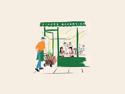 Anjoy: Digital Illustration brand illustration branding cafe delivery design farm graphic design illustration restaurant retro shop local