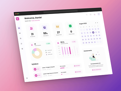 Education Dashboard - Teacher View 🍎 academic administration class design desktop education instructor interface learning platform saas school student teacher teaching ui ui ux ux web web design