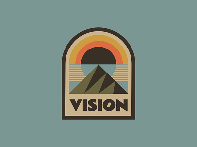 Retro Vision adventure badge logo mountain outdoor retro