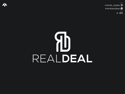 REAL DEAL branding design dr logo illustration letter logo minimal rd icon rd logo