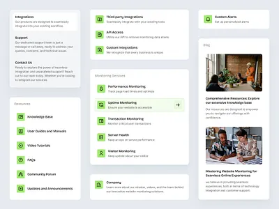 Navigation Menu - Component card component element green header menu navigation bar navigation menu navigation website ui ui ux user interface web design website website design white