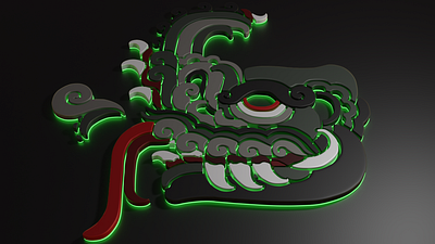 Rootzilopochtli 3d graphic design logo