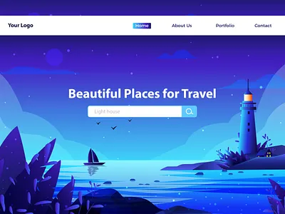 Light House Hero Image app illustration banner hero image home page illustration illustration landing page illustration light house ui ui illustration uiux vector vector illustration website illustration