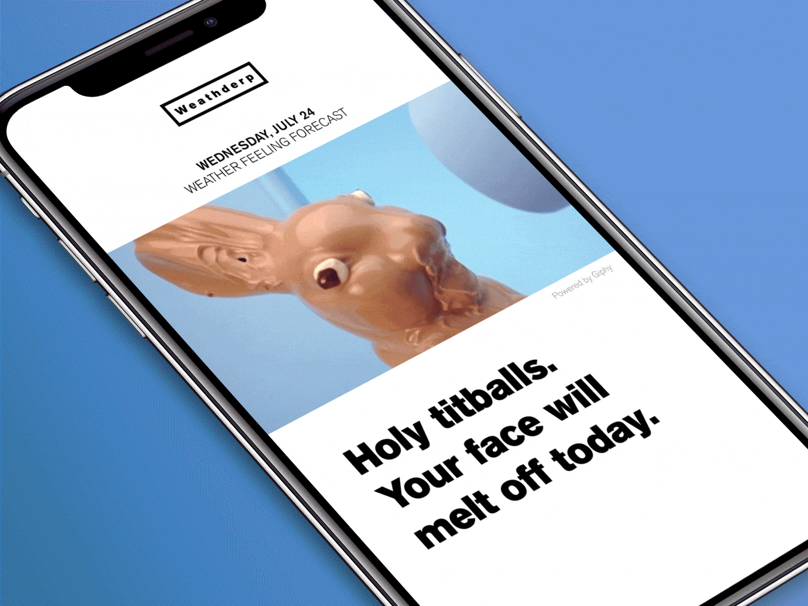 Daily UI 037 - Weather app after effects app bunny chocolate dailyui design forecast hairdryer illustrator interface iphone melting molten photoshop ui weather