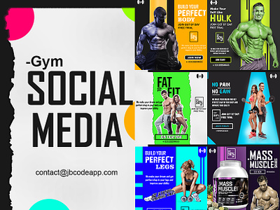 Gym Social Media app design design graphics gym gym post gym poster design jbcodeapp new photoshop social media post web design