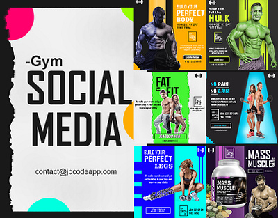 Gym Social Media app design design graphics gym gym post gym poster design jbcodeapp new photoshop social media post web design