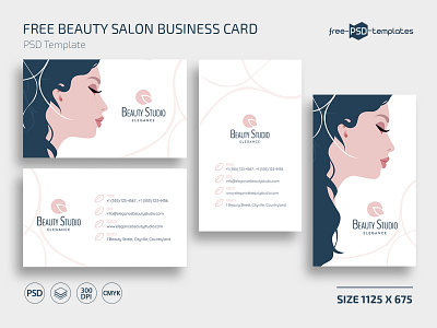 Free Beauty Salon Business Card Template in PSD beauty beauty salon beautybusinesscard business business card card design free freebie photoshop psd salon template templates
