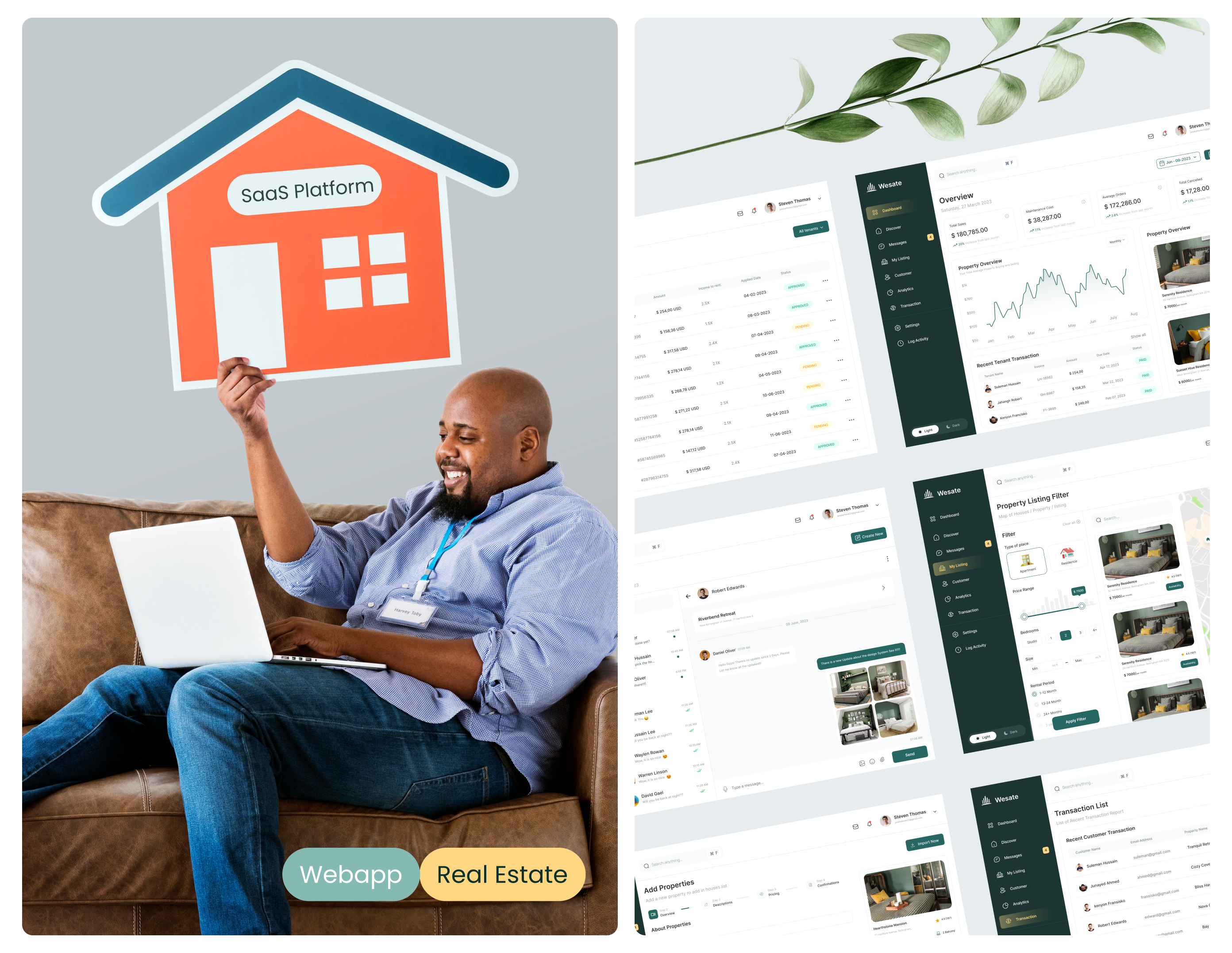 Wesate - Real Estate Management Platform product design property management real estate real estate management saas saas app saas platform saas product saas webapp