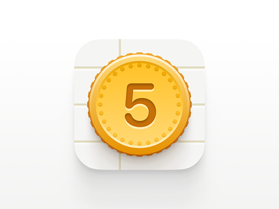 App Icon for Five Cents app apple budget budgeting coin docs excel expense gold icon ios logo mobile money notion spending spreadsheet table tracker tracking