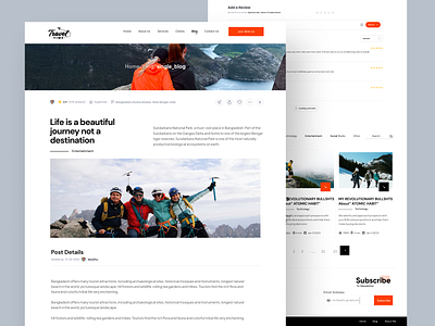 Travel Blog Page Design UI agency website blog blog design blog page blog page details blogpage clean concept minimal single blog single blog page tour travel travel agency travel page travel website web design web page