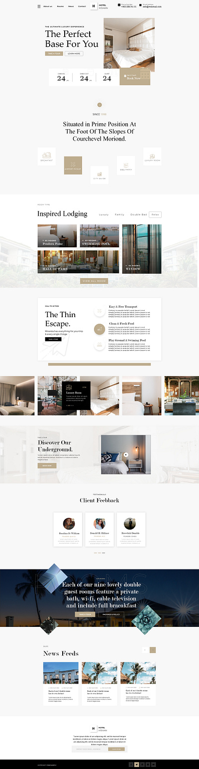 Hotel Booking Londing Page adobexd branding design figma graphic design illustration logo ui uiux ux vector webdesign