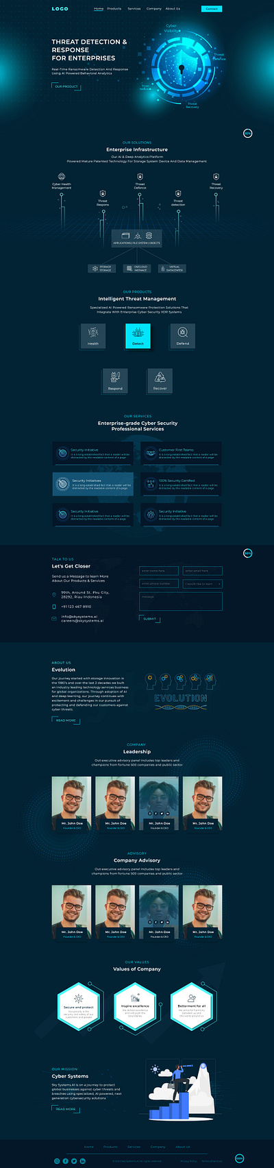 Cyber Security Landing page adobexd branding design graphic design illustration logo ui ux vector webdesign