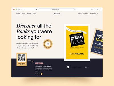 Book Web Header book book store book website design ecommerce header hello dribbble home page landing page product design remind remind creative store typography ui ui design web design web header website