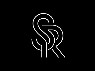 SR Monogram elegant letter line logo logo logotype mark monogram sr sr logo sr monogram symbol typography