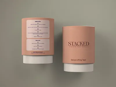Package Design for Stacked brand branding design digital digital art feminine graphic design identity branding illustration label label design lifting lifting tape minimal modern package package design