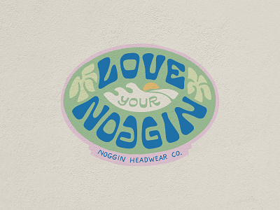 Love Your Noggin illustration lettering merch design t shirt vintage