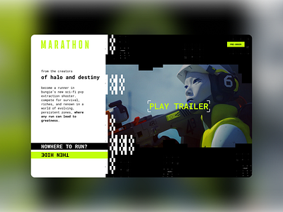 Marathon by Bungie - Game Pre-Order bungie concept gaming homepage marathon marathon game ui video game website