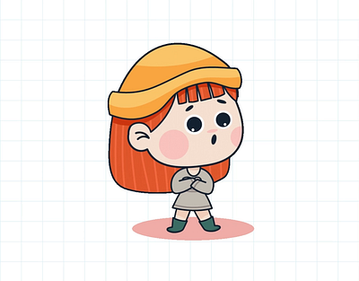 Cute animated loop character girl gifloop