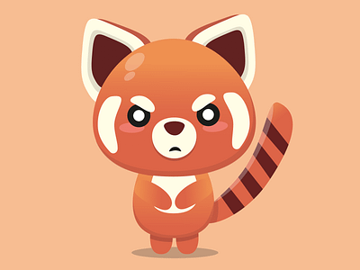 Angry red panda angry cartoon character graphic design illustration panda red vector