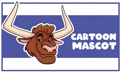 cartoon mascot of a bull abrang abstract adobe illustrator adobe photoshop animals blue background branding bull cartoon character design character design mascot dribbble fiverr free banner headshot illustration mascot of animal mascot of bull no background strong logo