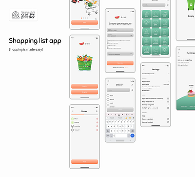 Shopping List Mobile App design mobile mobileapp shoppinglist ui ux