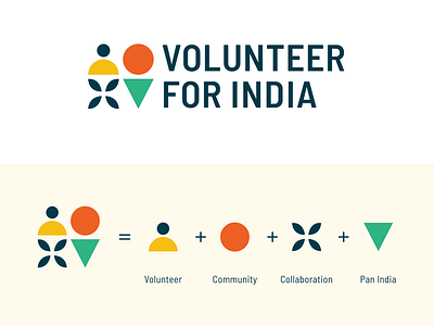 Volunteer for India_NGO Brand identity brandidentity branding design geometrical graphic design india logo minimal ngo volunteer volunteerforindia
