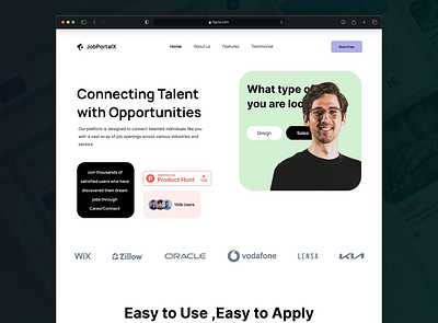 Job Portal - Landing Page job portal landing page landingpage motion motion graphics ui ui ux design ui animation uidesign website ui