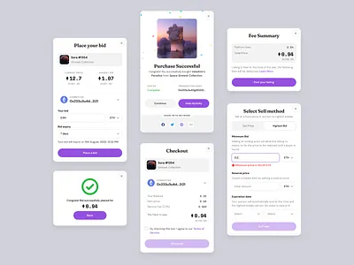 NFT Marketplace - Popups coin crypto exchange marketplace nft popups success transaction ui ux web3