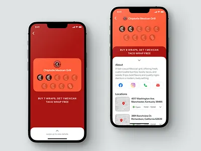Loyalty Cards App - Card Details card concept coupons details food ios loyalty app minimal rewards ui ux