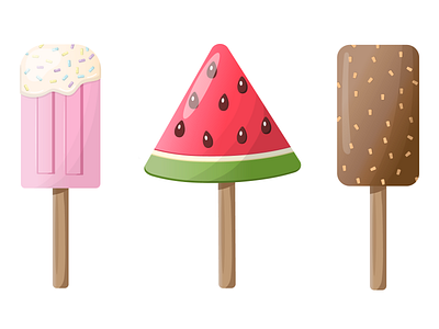 Ice cream set cartoon cream cute glosy ice illustration summer vector