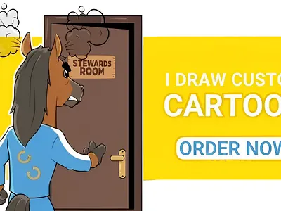 cartoon mascot of an angry horse_version two angry horse animation branding cartoon cartoon art cartoon portrait cartoonist custom design drawing cartoon mascot horseshoe horseshoe logo illustration illustrator knocking the door order now steward steward room various version