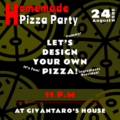 Homemade Pizza Party branding design graphic design logo typography ui vector