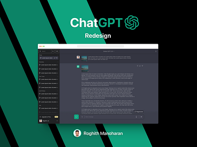 ChatGPT Redesign casestudy chatgpt chatgpt redesign figma redesign ui uiux uiux casestduy ux web design