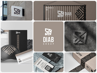 Diab Group agency brand identity branding construction creative decorative design logo logo mockups luxury marble stones