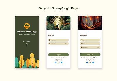 Daily UI - Signup/Login Page app dailyui design login screens signup ui ux