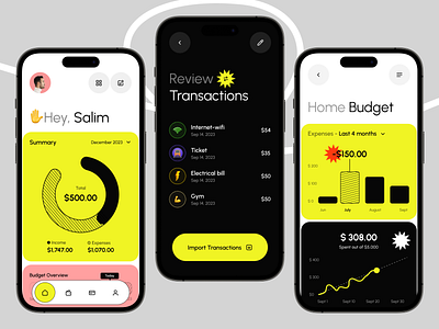 Budget Application UI app app ui budget app budget app ui clean design finance minimal mobile ui ux