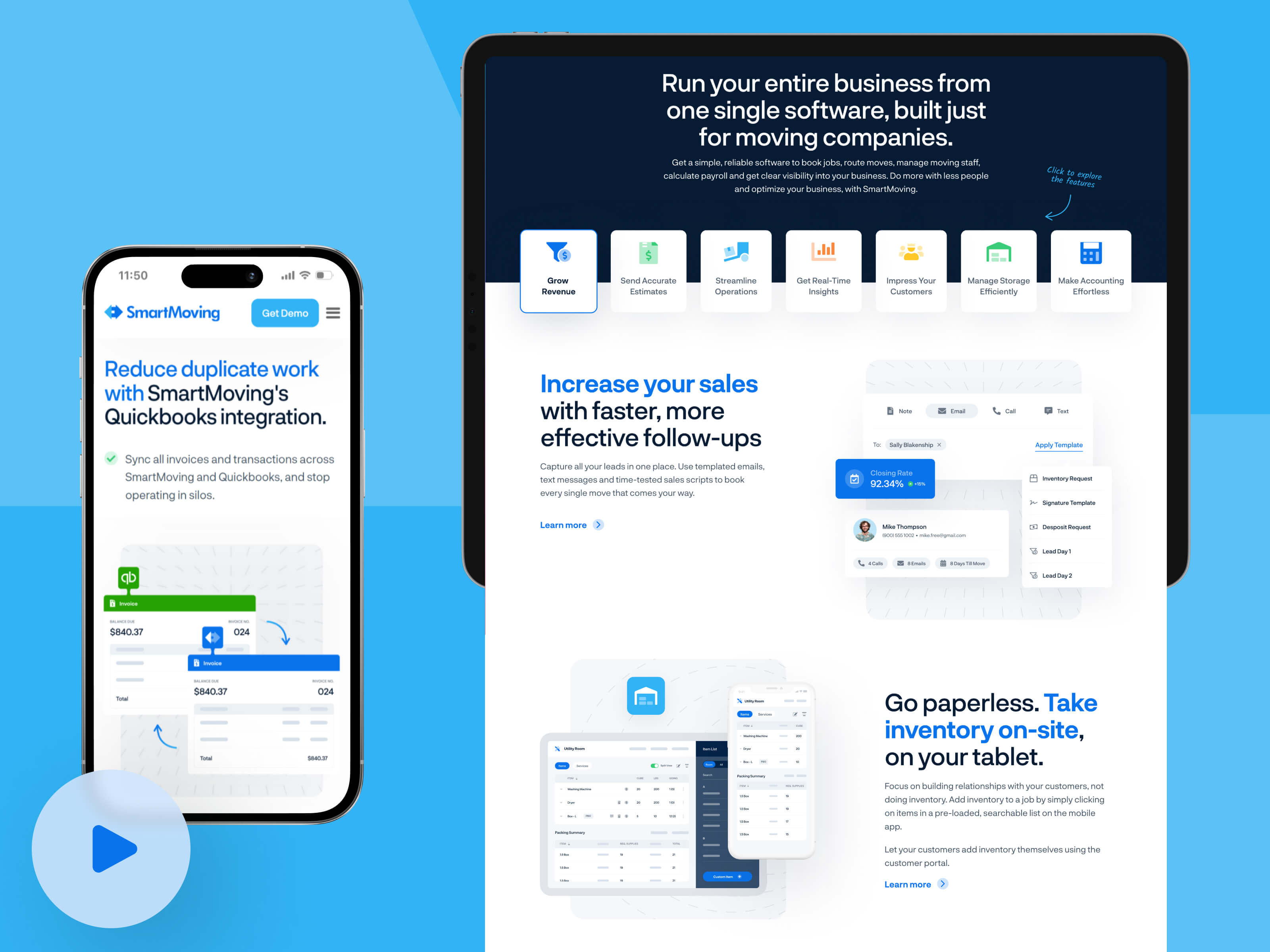 SmartMoving.com: SaaS Website Revamp (Live) conversion rate optimisation homepage homepage design marketing website moving saas application website saas saas website saas website revamp web design website website animation