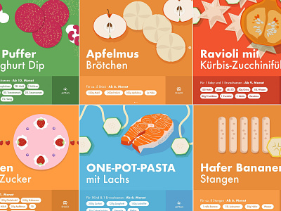 Rezeptkarten / recipe cards babyfood cards creative design food graphic design illustration recipe vector