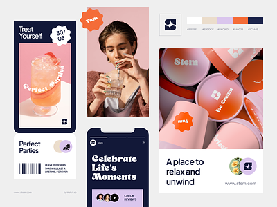 Stem Ice Cream: Cafe Branding brand brand guidelines brand identity brand sign branding business identity logo logo design logotype marketing packaging smm startup