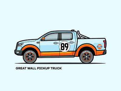 Great Wall Pickup Truck 89 badge graphic design great wall gulf offroad painting pickup truck vehicle wrap