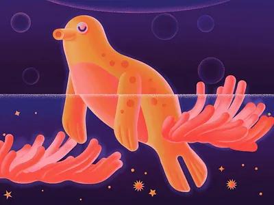 Seal animal animation app cute deep digitalart illustration meditation motion motion design relax seal