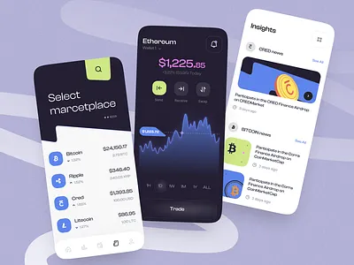 Crypto service - Mobile app app app design blockchain crypto crypto currency crypto wallet mobile app mobile app design mobile design mobile ui wallet