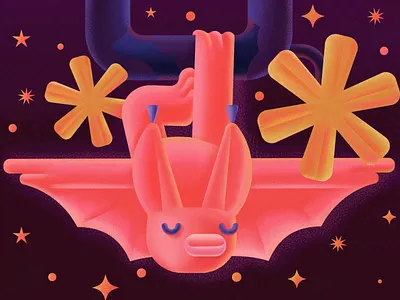 Bat animal animation app atmosphere bat character cute design digital flat graphic design illustration motion graphics night vector