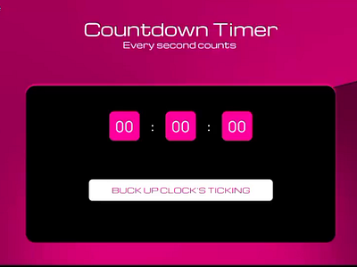 Countdown Timer Page design illustration typography ui ux