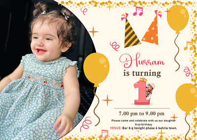 Birthday Invite banner branding graphic design post design