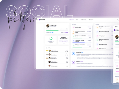 Social platform b2b b2c dashboard platform social ui ux