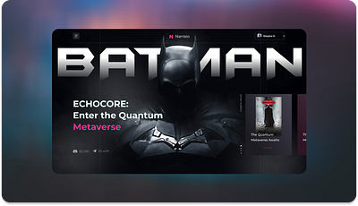 Hero section batman branding design hero minimal minimalistic ui web