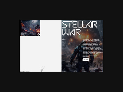 STELLAR WARS - FIRST PAGE WEBSITE CONCEPT branding design illustration logo ui ui design userinterface ux ux design web web design webdesign