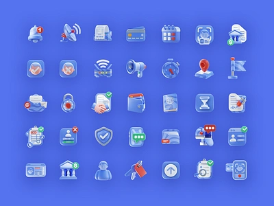 Blue 3D Icon Pack 3d 3dart 3dmodeling blender3d design illustration