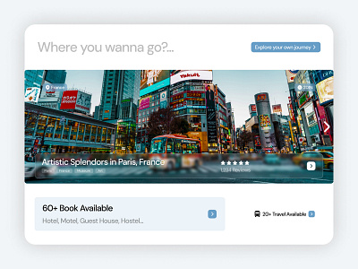 Travelling Web Design Exploration adventure app bluecolor cityscape clean ui design exploration graphic design simple tokyo tokyojapan travelapp travelling ui uiux visualdesign wanderlust
